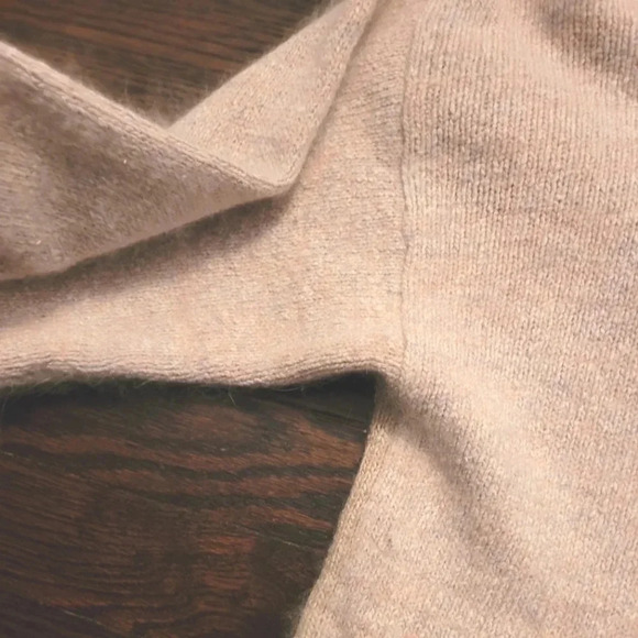 M.J. CARROLL Silk Angora Lambswool pink gray beige cream tunic sweater VINTAGE M - Picture 10 of 13